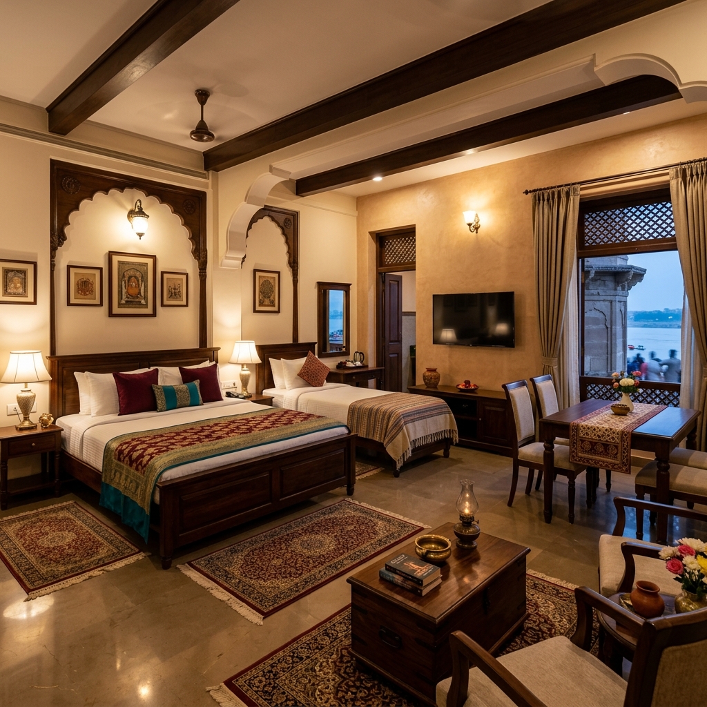 Deluxe AC Room with Balcony at Banaras Guest House